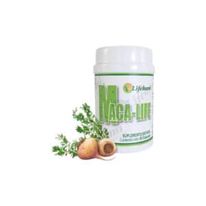 Frasco de Maca Life Lifehuni suplemento dietario de maca peruana y vitaminas con registro INVIMA Colombia